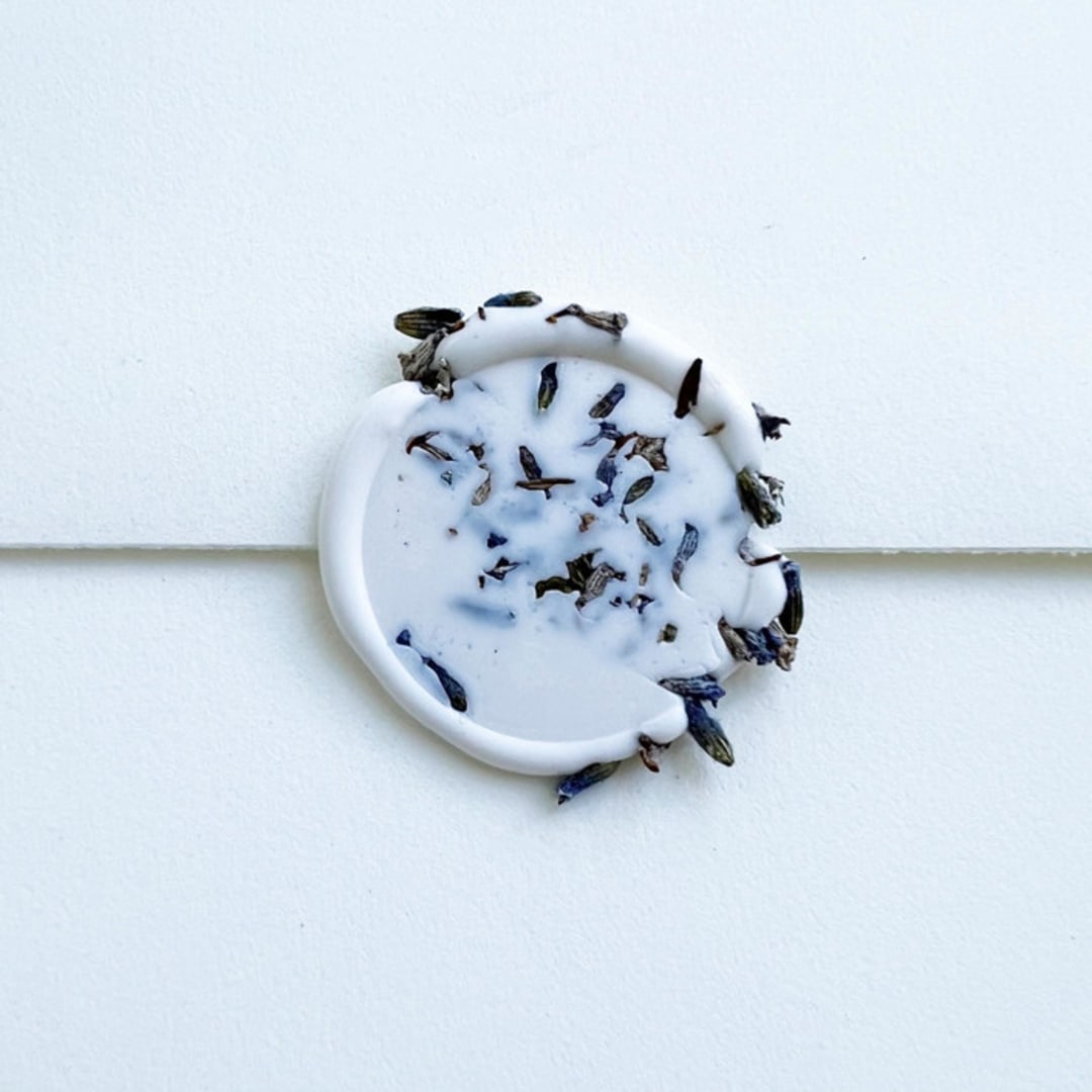 "Lavender Confetti Wax Seal in White | Pack of 10" - Wax Seals in purple by Caitlin Home