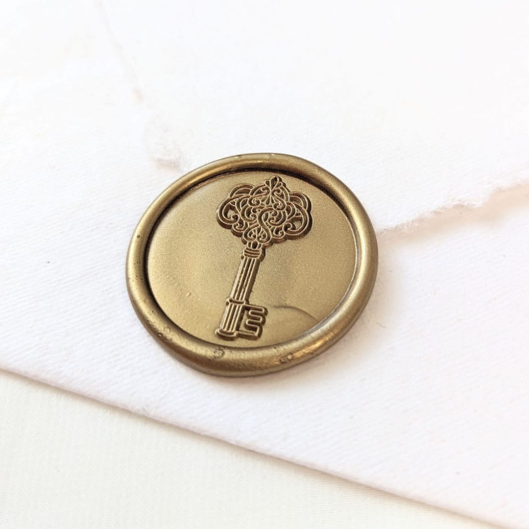 "Vintage Key- Customizable Color- Set of 25 Hand-crafted Wax Seals" - Wax Seals in multicolor by Inkspiringletters