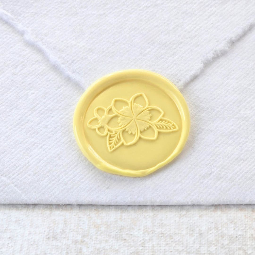"Plumeria- Customizable Color- Set of 25 Hand-crafted Wax Seals" - Wax Seals in multicolor by Inkspiringletters