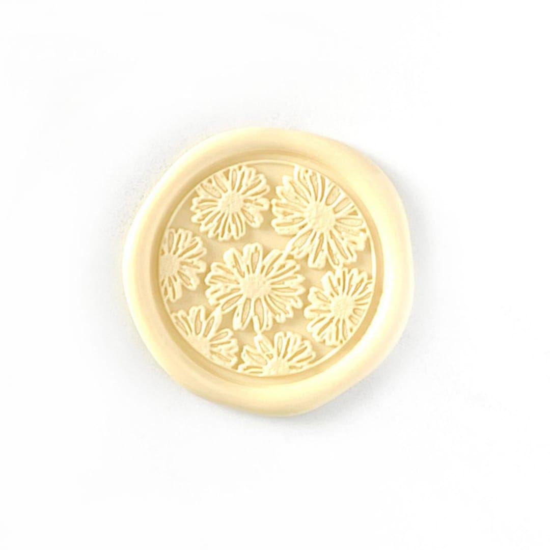 "Daisies Wax Seal in Lemonade Pack of 10" - Wax Seals in yellow by Abby Choi