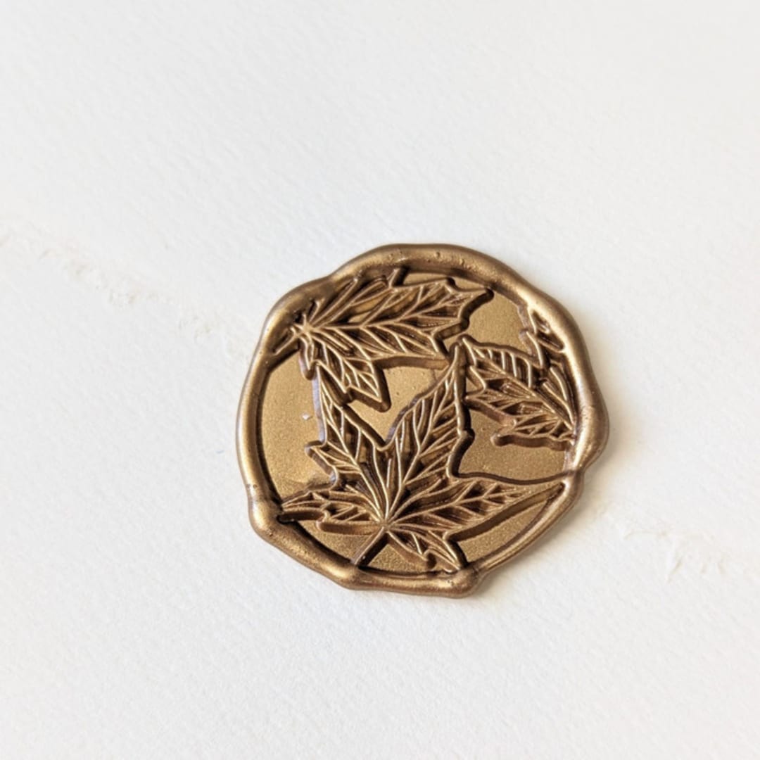 "Sycamore Leaves- Customizable Color- Set of 25 Hand-crafted Wax Seals" - Wax Seals in black by Inkspiringletters