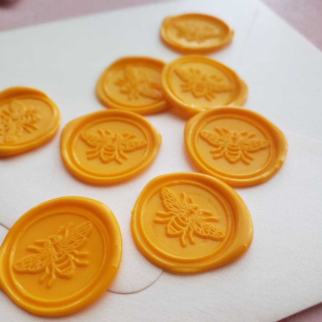 Bumble Bee Wax Seal Stickers (pack of 10) - Customizable color