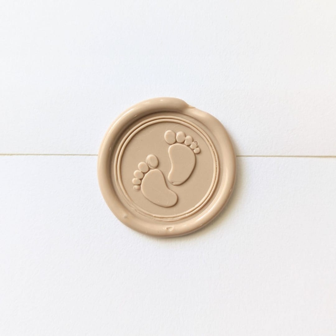 "Baby Feet- Customizable Color- Set of 25 Hand-crafted Wax Seals" - Wax Seals in multicolor by Inkspiringletters