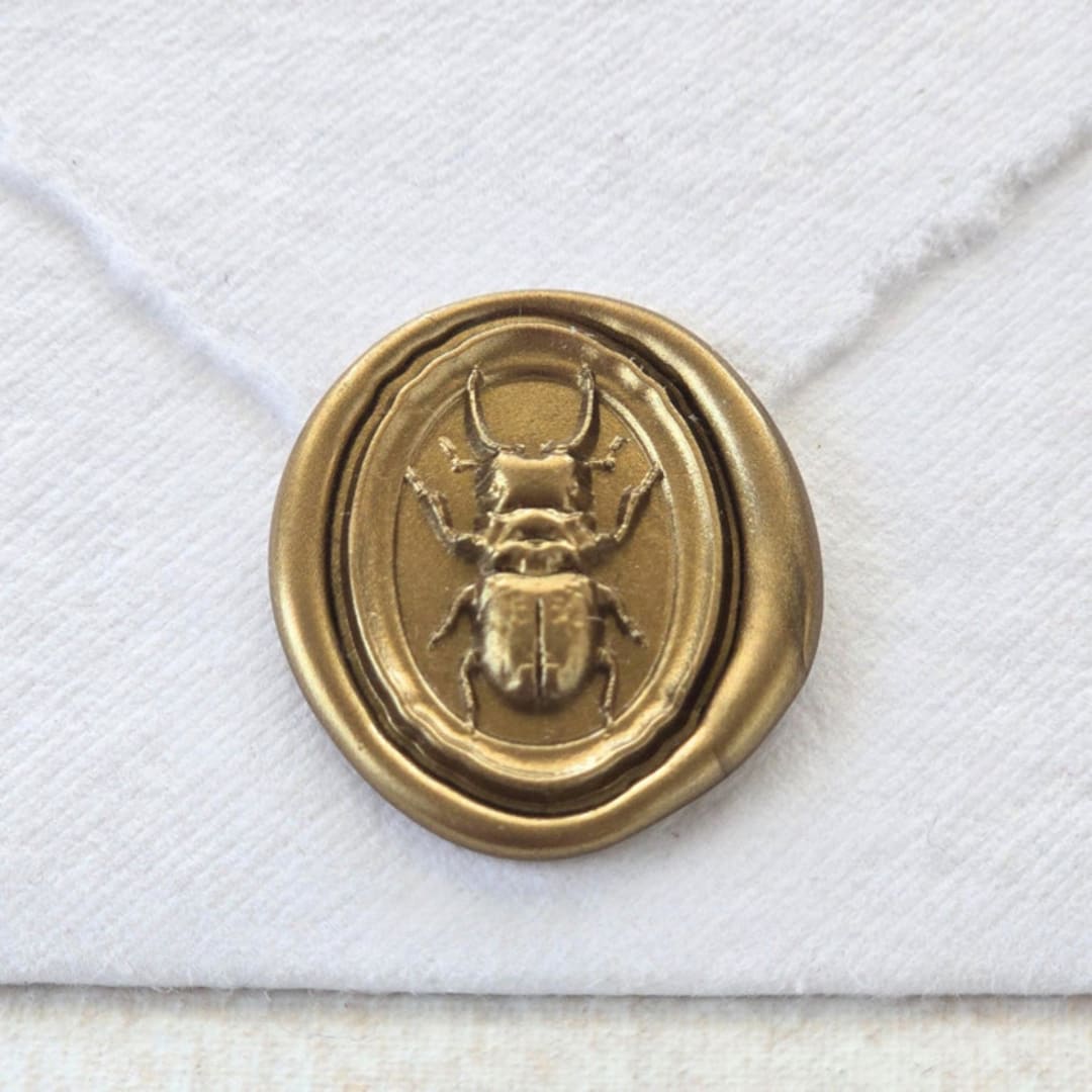 "Steampunk Beetle- Customizable Color- Set of 25 Hand-crafted Wax Seals" - Wax Seals in multicolor by Inkspiringletters