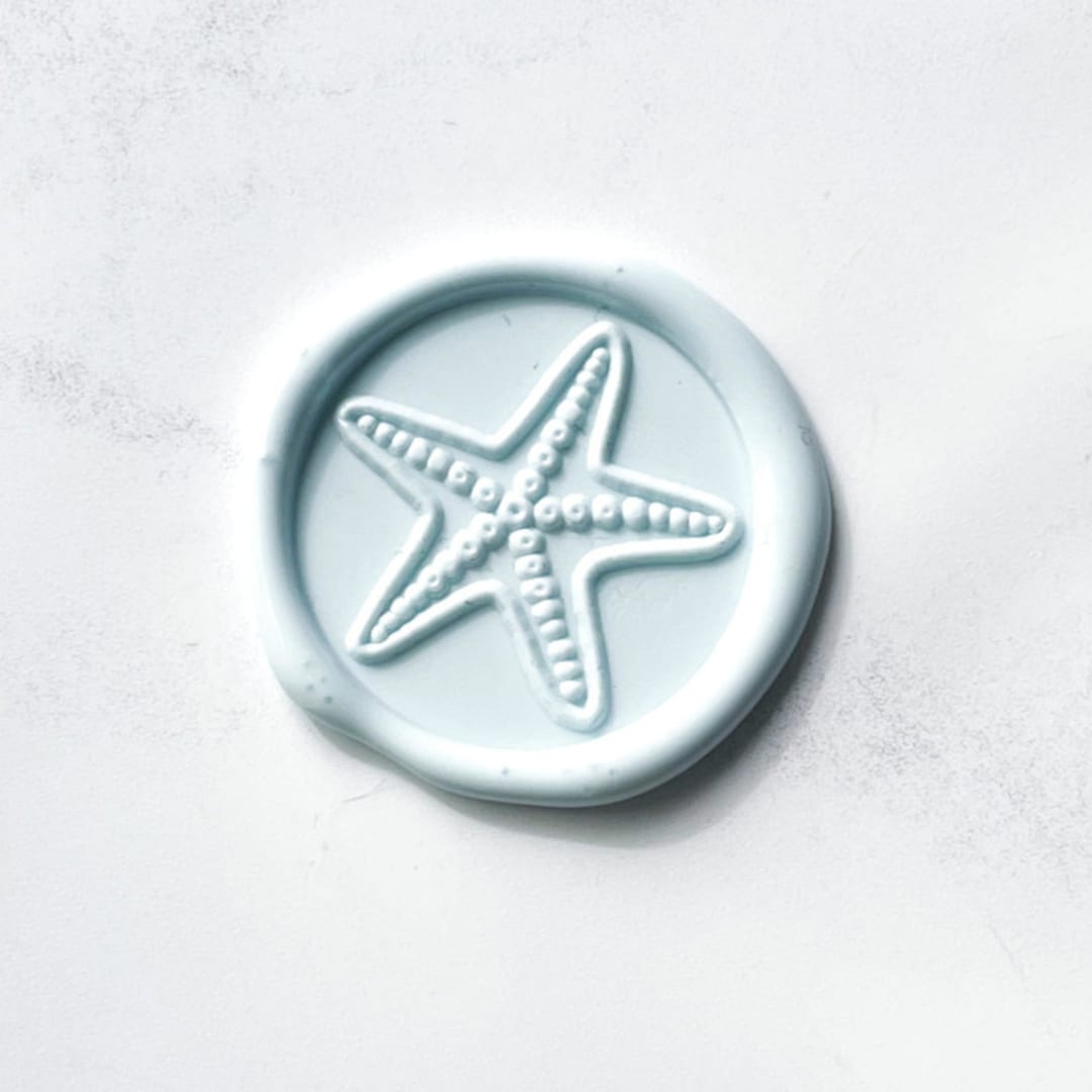 "Starfish in Baby Blue Pack of 10" - Wax Seals in blue by Abby Choi
