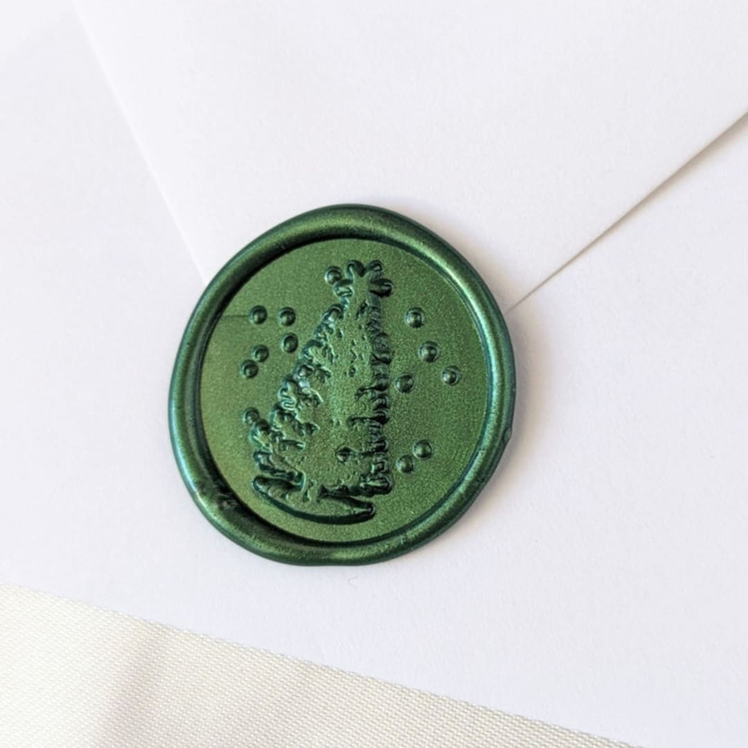 "Holiday Tree-Customizable Color- Set of 25 Hand-crafted Wax Seals" - Wax Seals in multicolor by Inkspiringletters