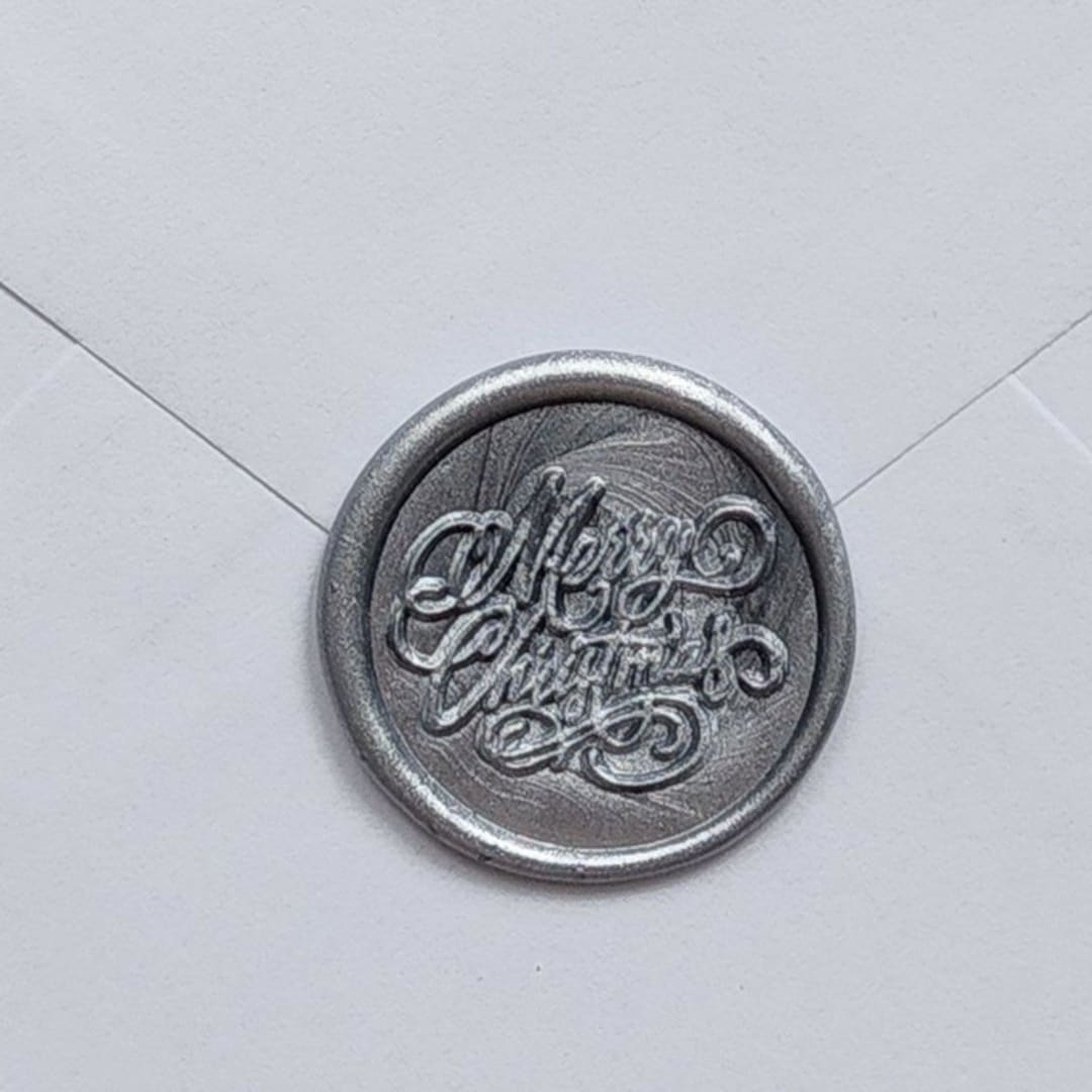 Customizable Color Merry Christmas Wax Seals, Self-Adhesive Seals, Set of 5