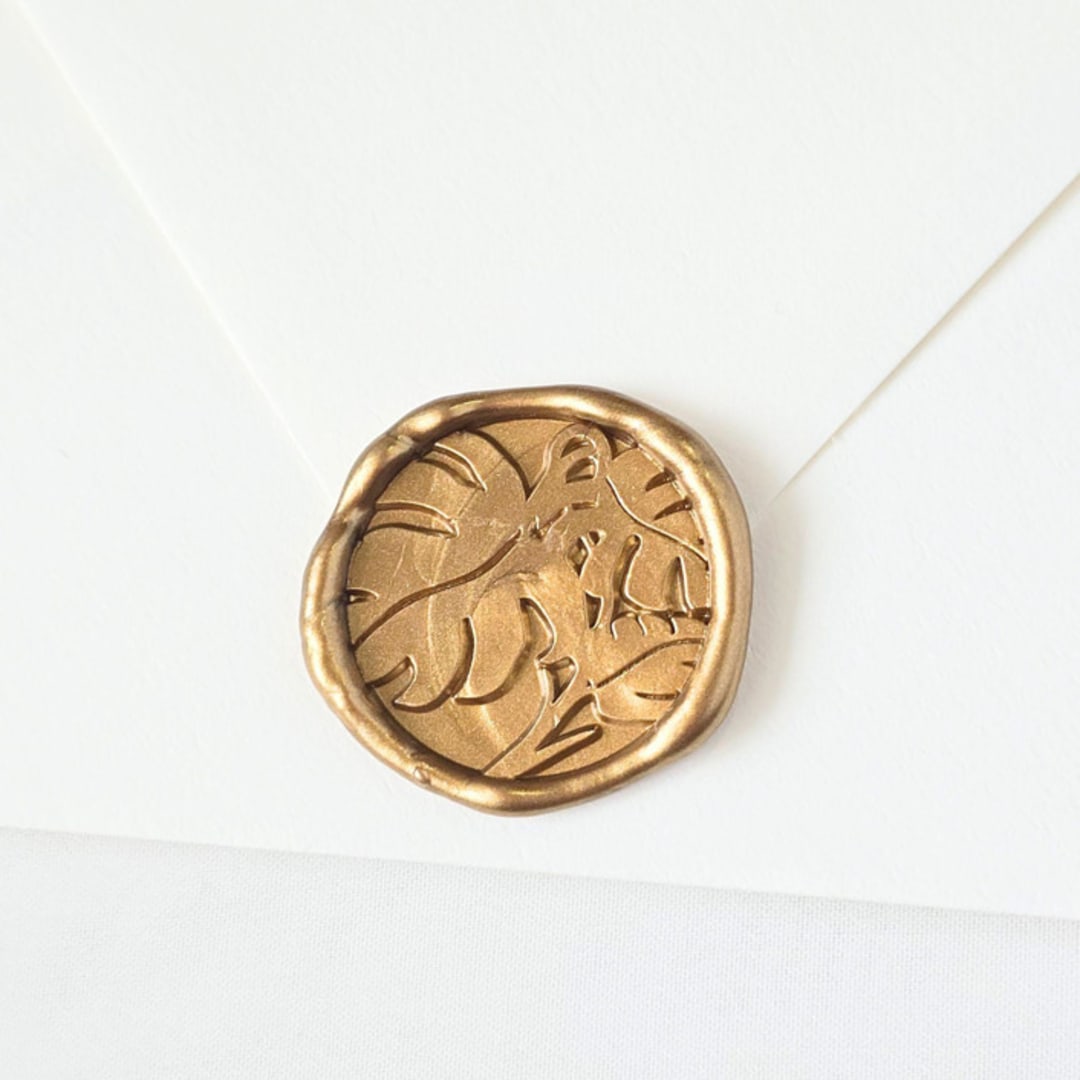 "Giant Monstera- Customizable Color- Set of 25  Hand-crafted Wax Seals" - Wax Seals in multicolor by Inkspiringletters