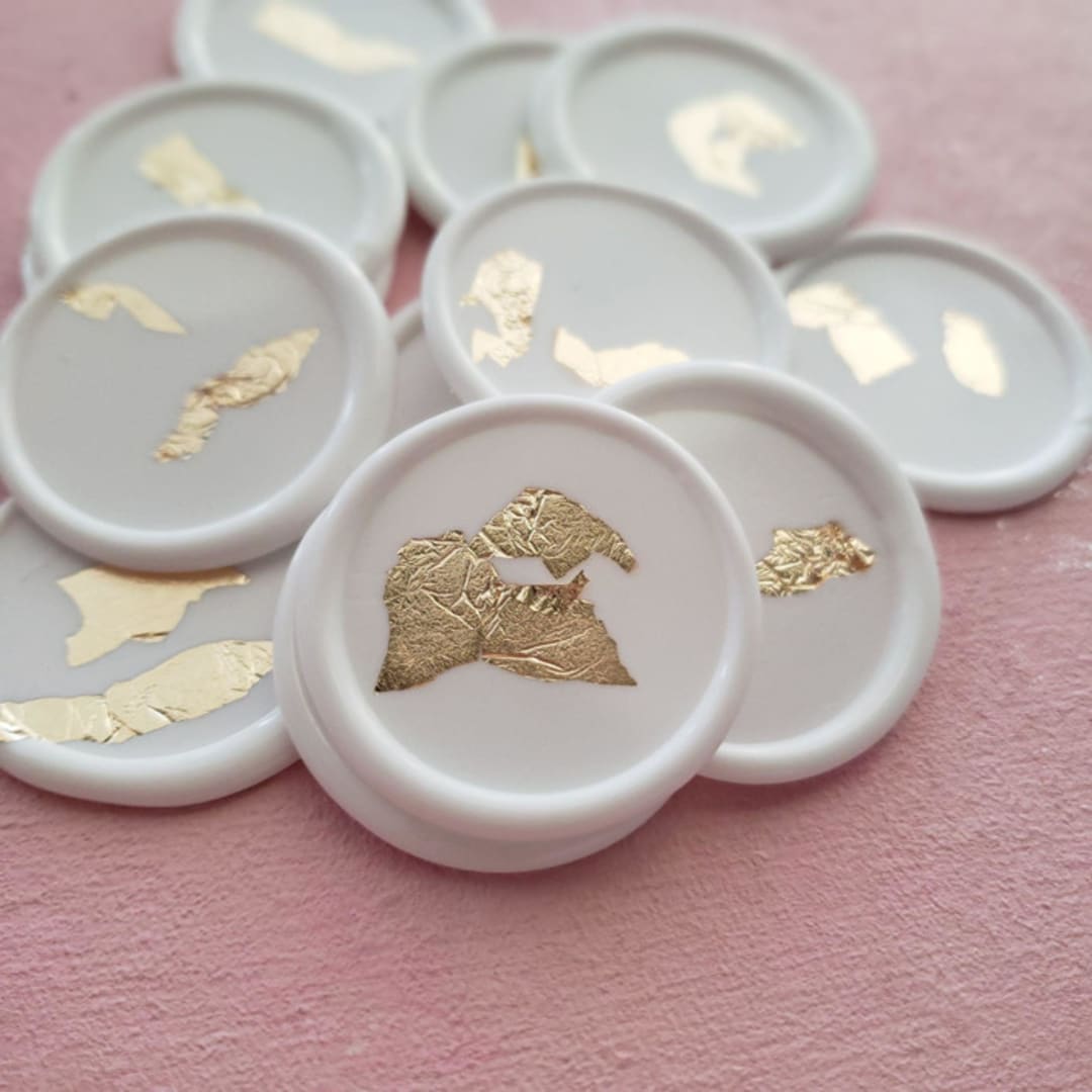 Wax Seals with Gold Foil (set of 10) - Customizable color