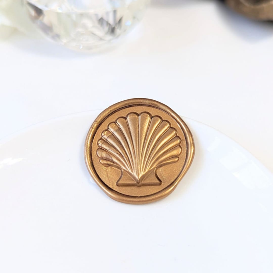 "Modern Seashell- Customizable Color- Set of 25 Hand-crafted Wax Seals" - Wax Seals in multicolor by Inkspiringletters