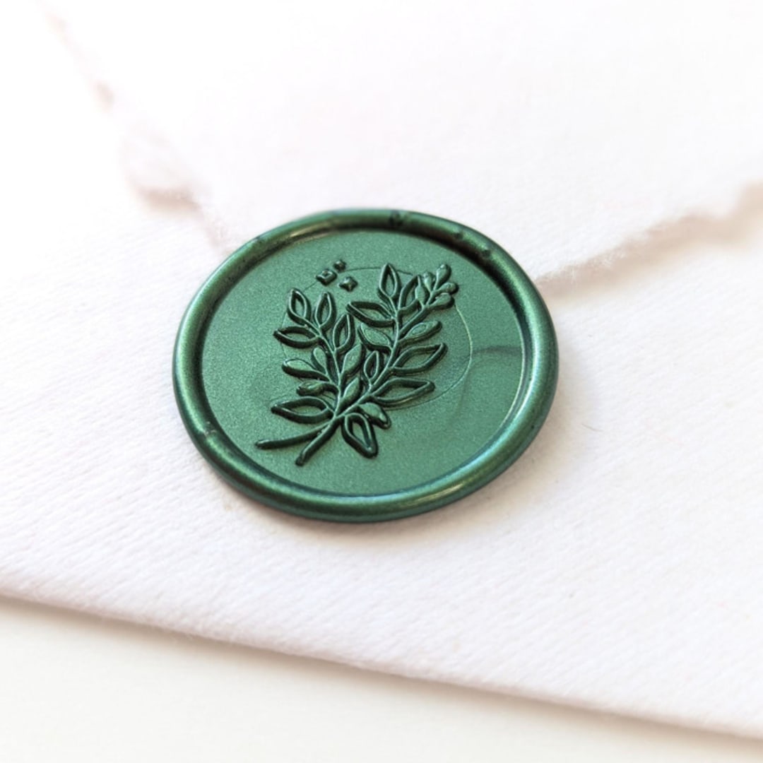 "Eucalyptus- Customizable Color- Set of 25 Hand-crafted Wax Seals" - Wax Seals in multicolor by Inkspiringletters