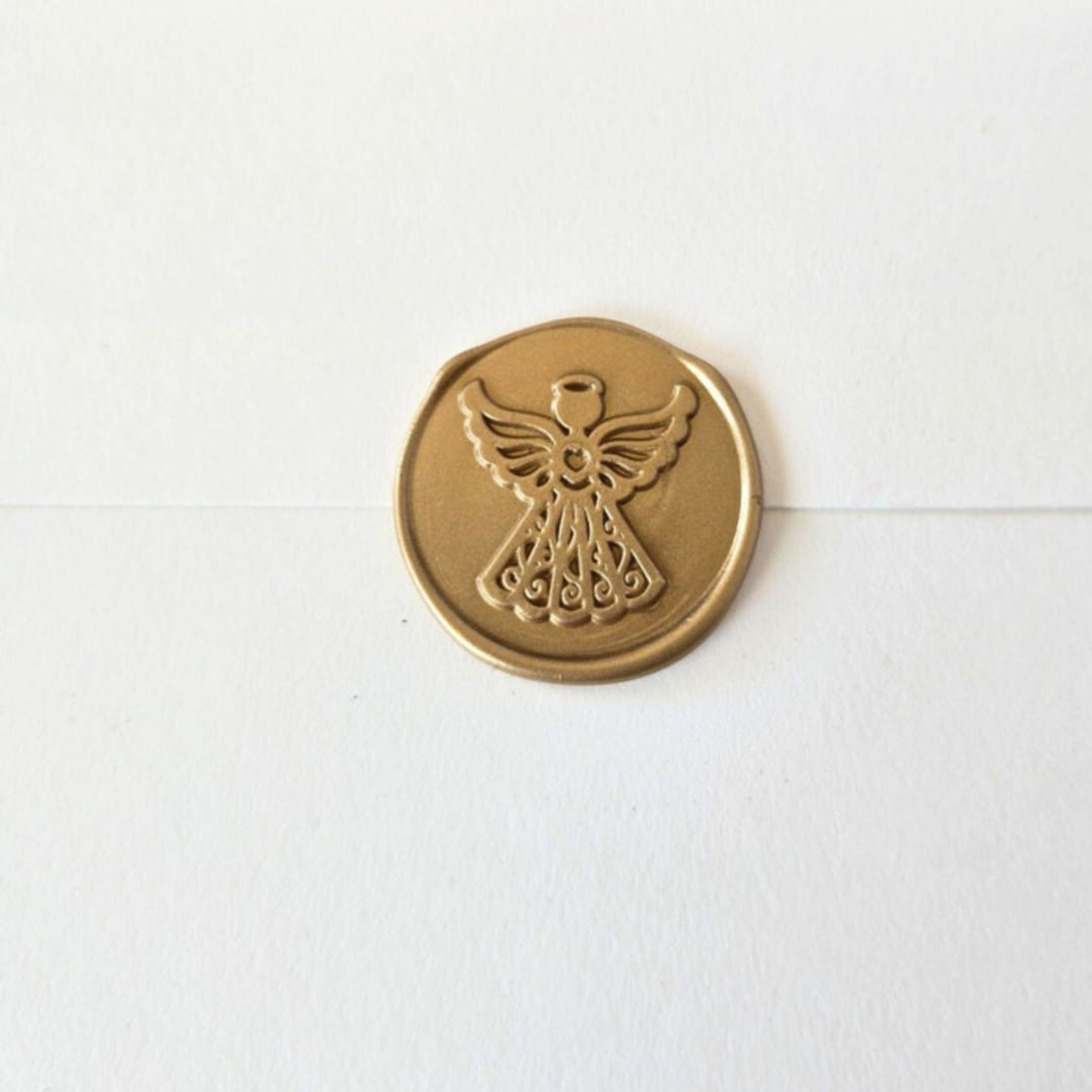 "Angel Topper- Customizable Color- Set of 25 Hand-crafted Wax Seals" - Wax Seals in multicolor by Inkspiringletters