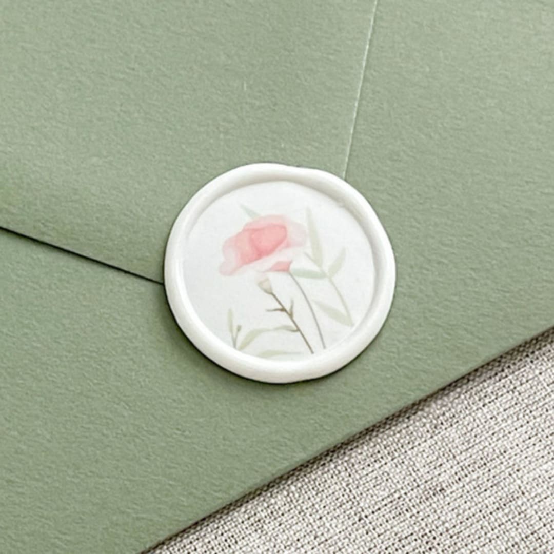 "Blush floral self-adhesive wax seal | Set of 10" - Wax Seals in multicolorassorted-colors by Maria Ferrer G.