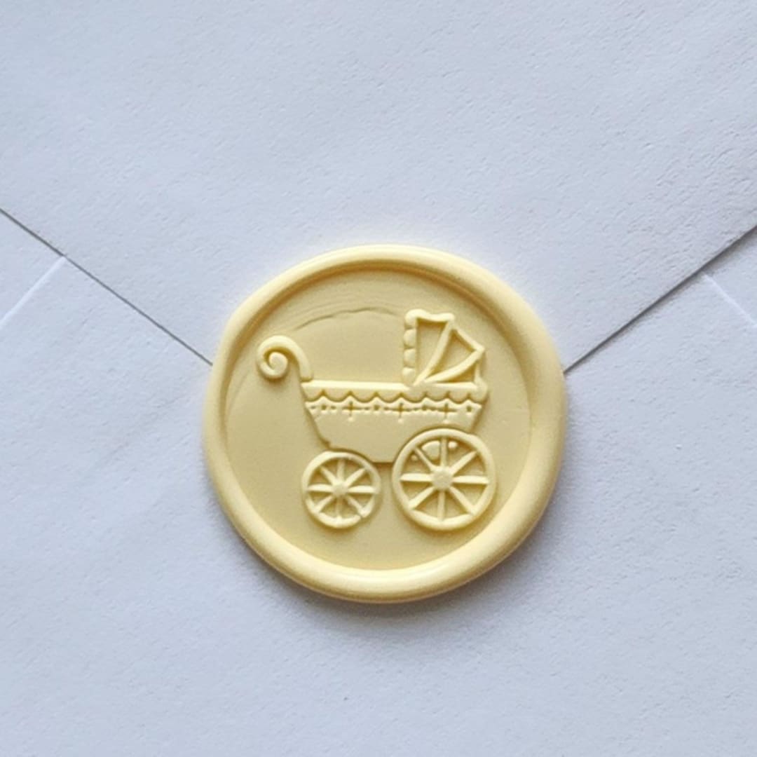 "Customizable Color Baby Stroller Self-adhesive Wax Seals, Set of 5" - Wax Seals in pink by MC silverlinings