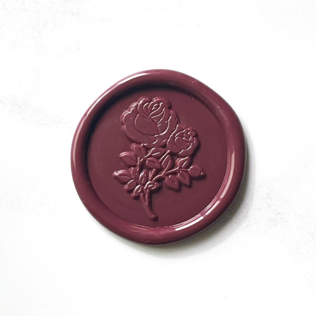 "Vintage Rose in Mulberry Pack of 10" - Wax Seals in purple by Abby Choi