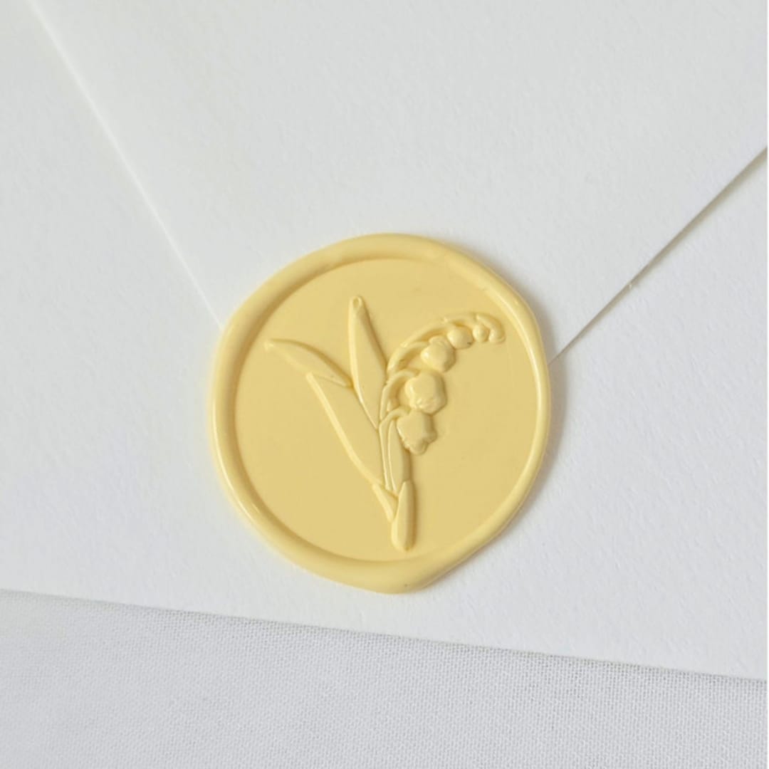 "Lily of the Valley- Customizable Color- Set of 25 Hand-crafted Wax Seals" - Wax Seals in multicolor by Inkspiringletters