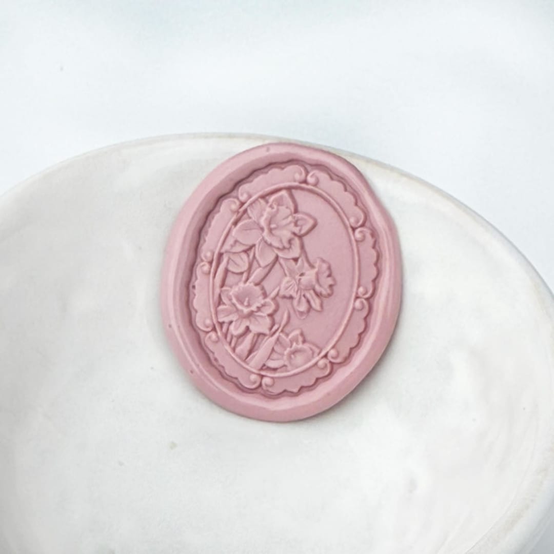 "Framed Daffodil Wax Seal Pack of 10, Customizable" - Wax Seals in multicolorassorted-colors by Abby Choi