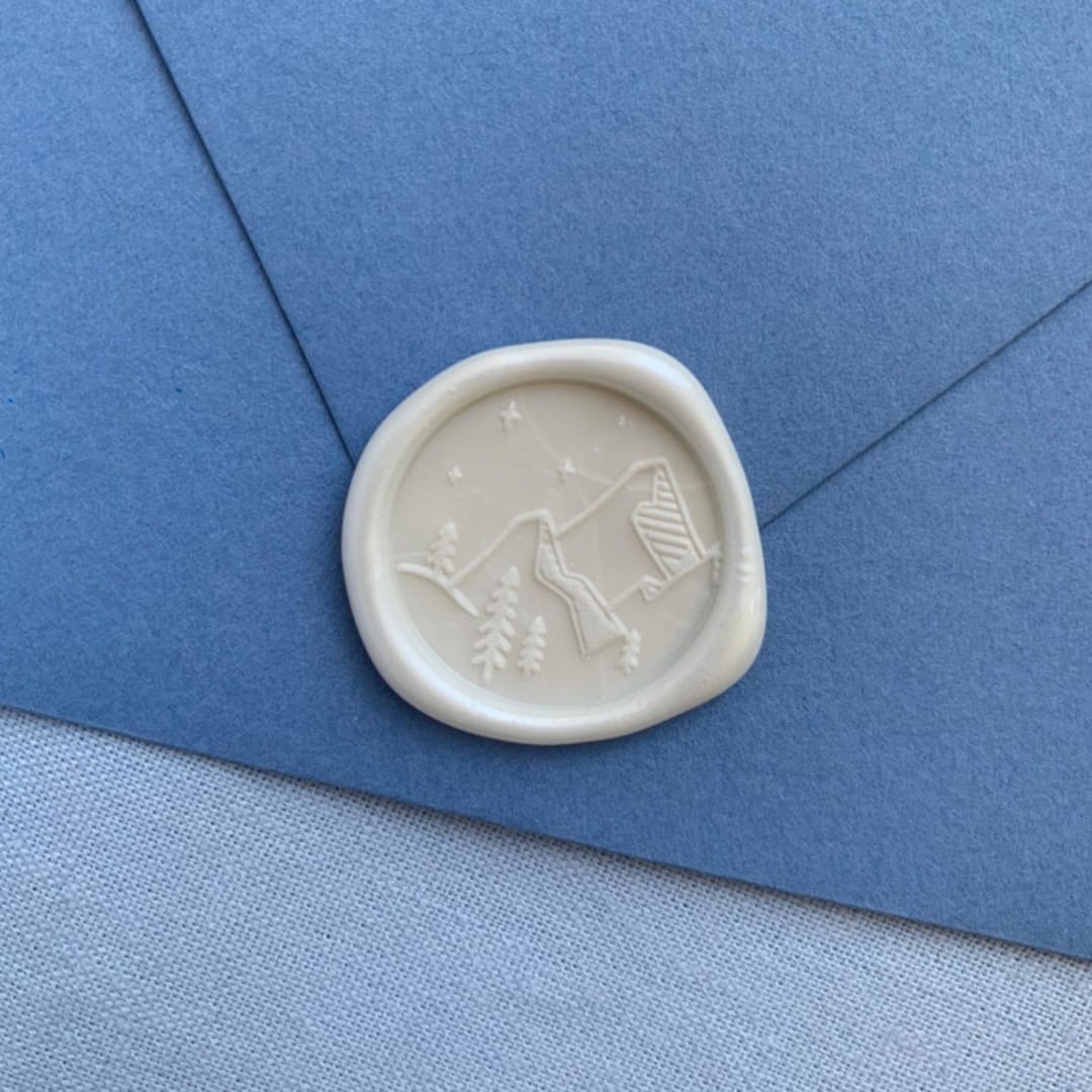 "Mountain Scenery (25 Pack)" - Wax Seals in white by Sterling Stripes