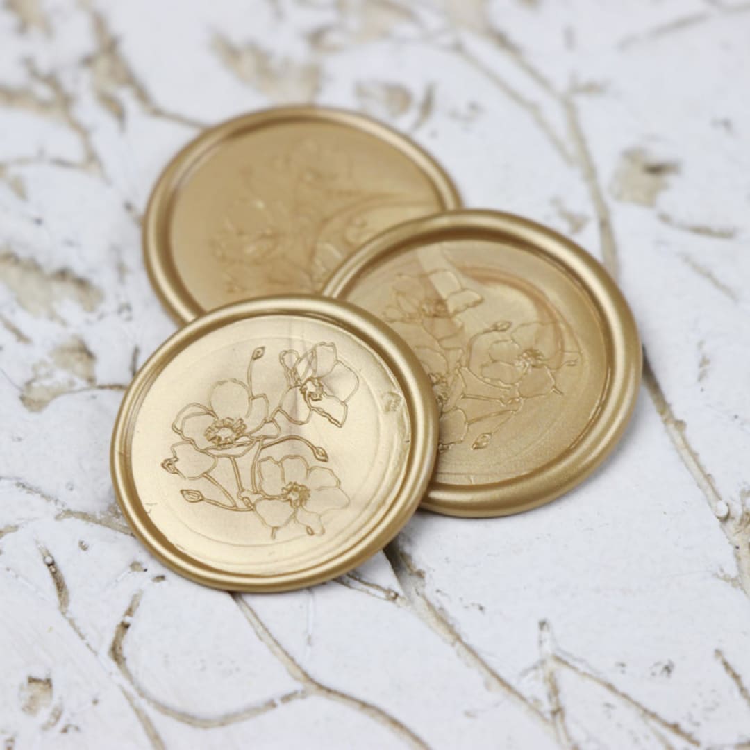 "Custom Poppy Wax Seals | Set of 50" - Wax Seals in multicolorassorted-colors by Clove and Cedar Design