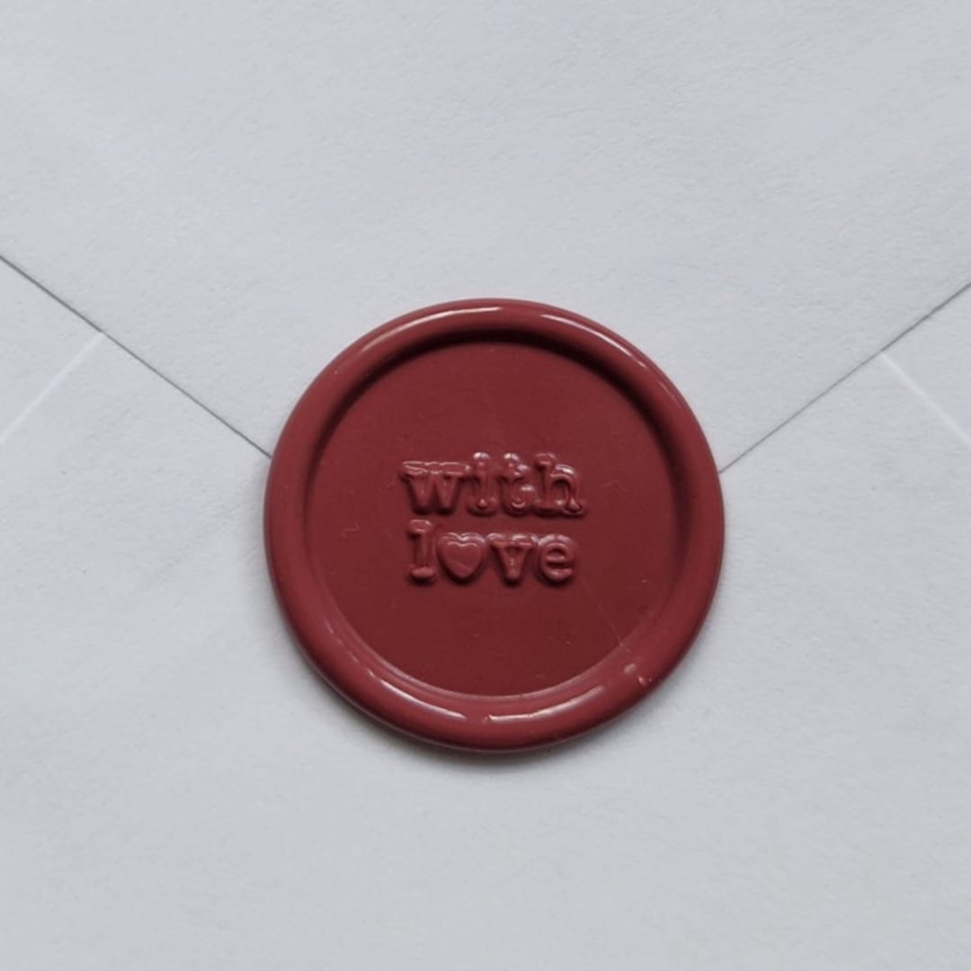 "Customizable Color With Love Print Self-adhesive Wax Seals, Set of 5" - Wax Seals in multicolorassorted-colors by MC silverlinings