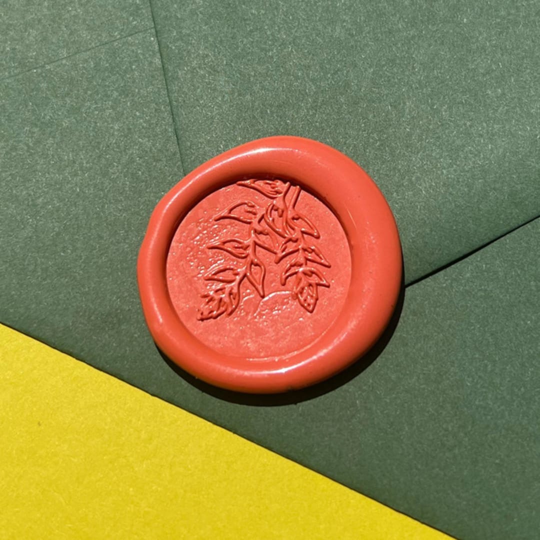 "Heliconia Flower Wax Seal Sticker - Pack of 10" - Wax Seals in multicolorassorted-colors by Eva Tadros