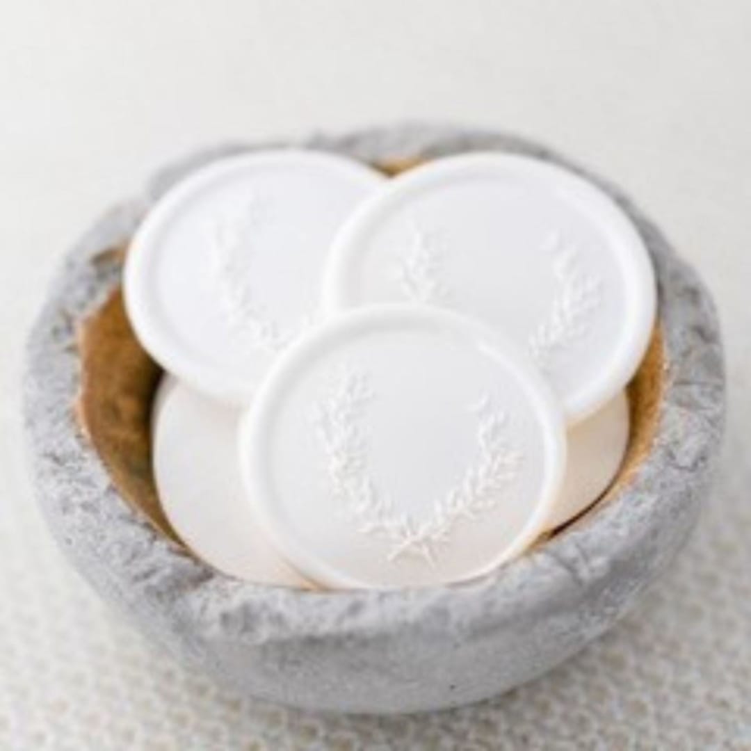 "With Love (Sold in Sets of 10)" - Wax Seals in white by Lindsey Cain