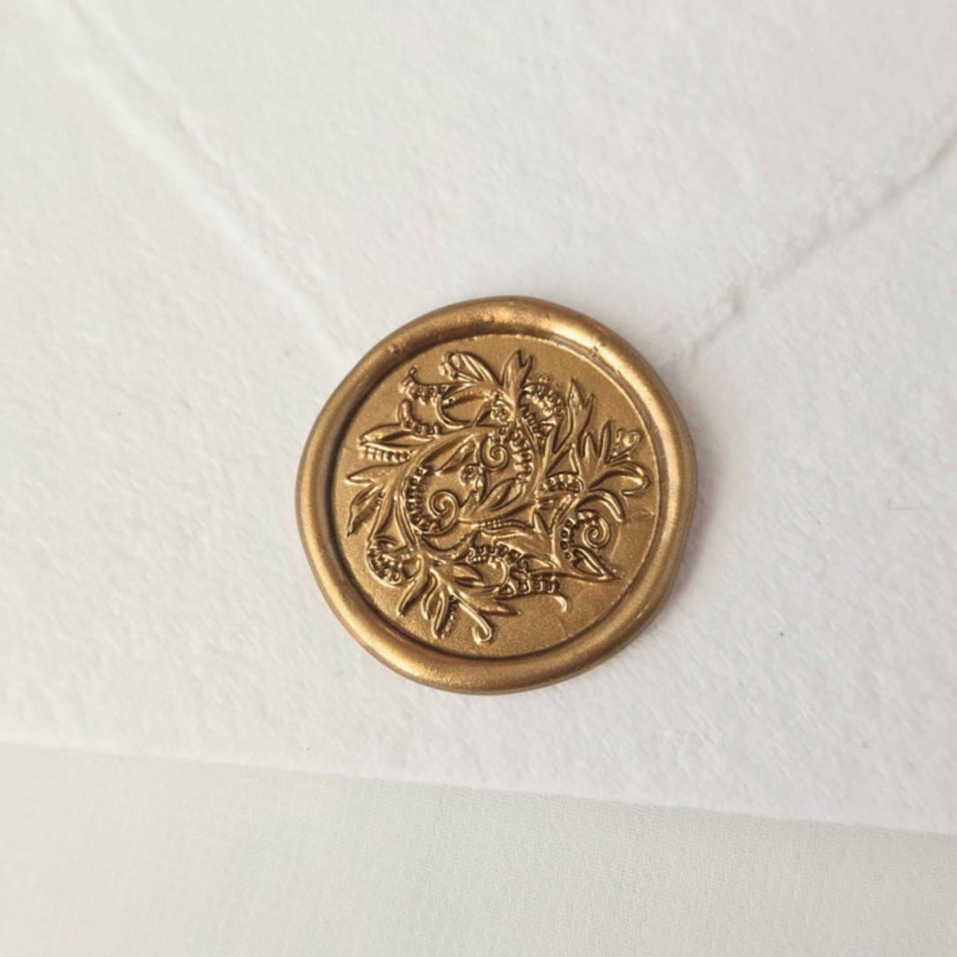 "Feathers and Pearls  - Customizable Color- Set of 25 Hand-crafted Wax Seals" - Wax Seals in multicolor by Inkspiringletters