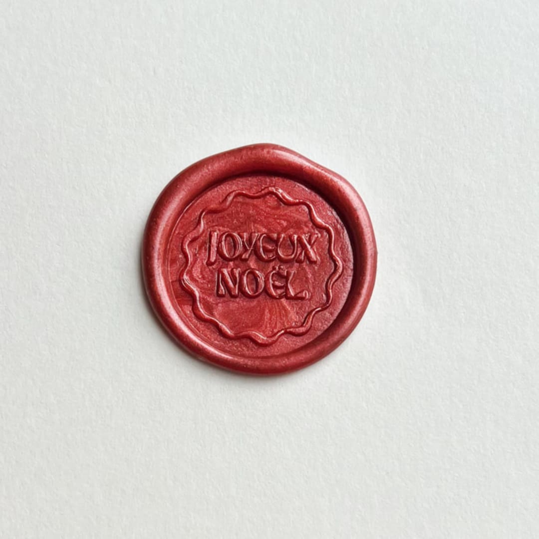 "Joyeux Noel Wax  Seal Stickers- Pack of 10" - Wax Seals in multicolorassorted-colors by Eva Tadros