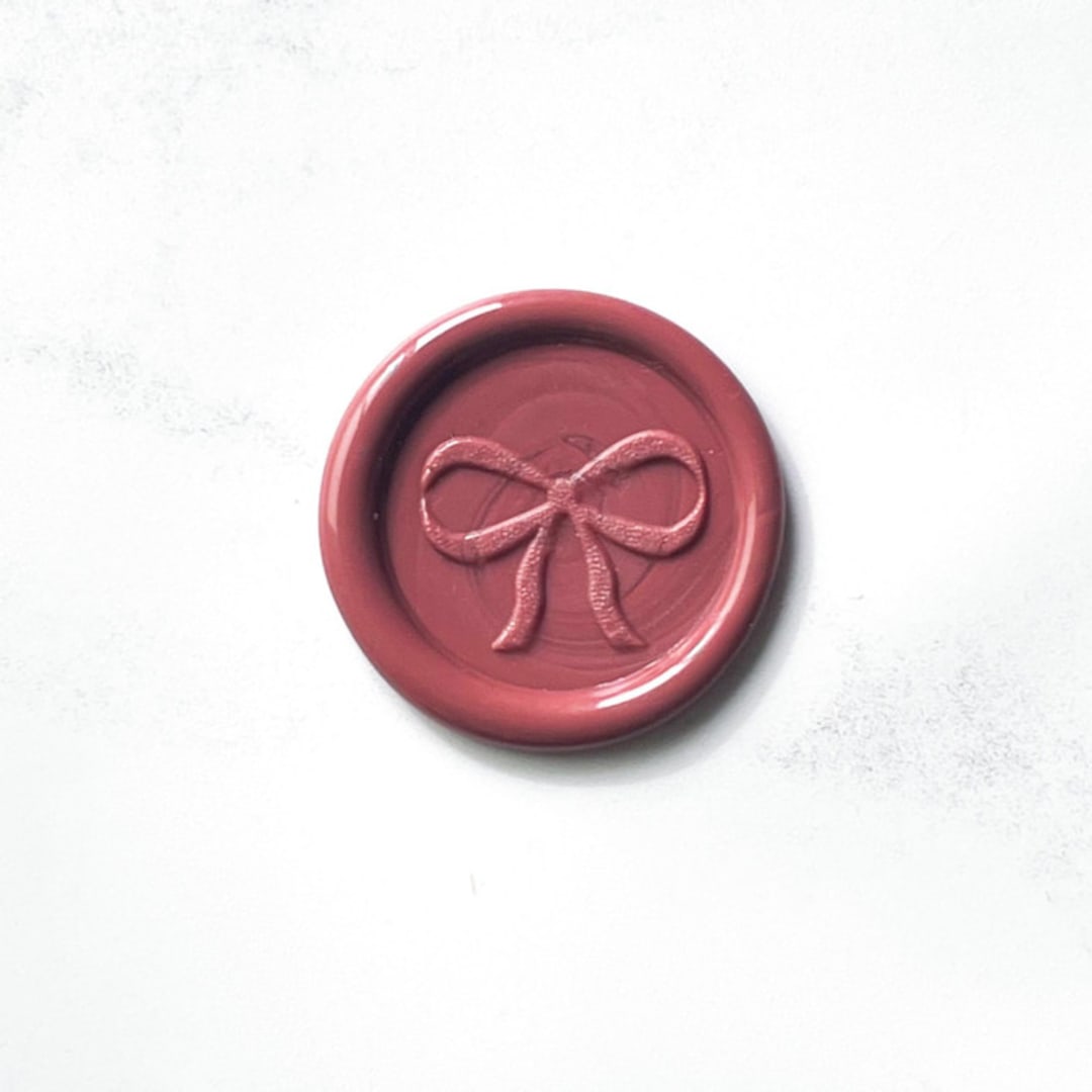 "Bow in Rose Pack of 10" - Wax Seals in pink by Abby Choi