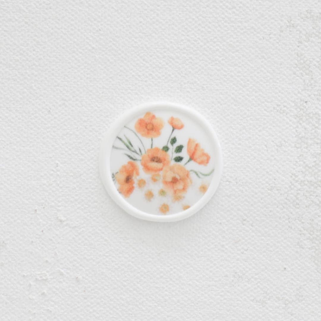 "Orange Poppies Wax Seals | Set of 25" - Wax Seals in orange by Clove and Cedar Design