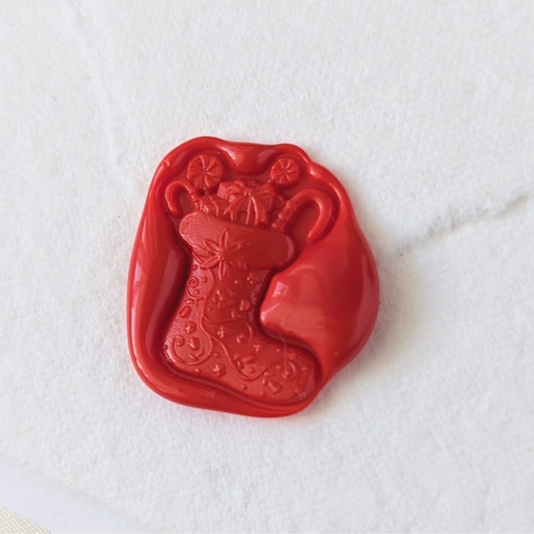 "Stocking-Customizable Color - Set of 25  Hand-crafted Wax Seals" - Wax Seals in red by Inkspiringletters