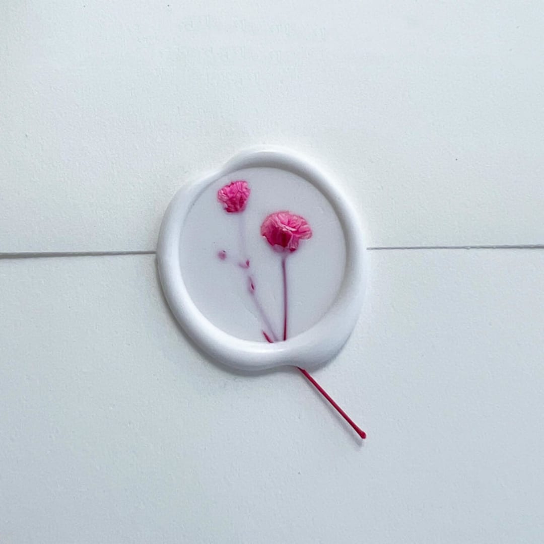 "Pink Baby's Breath Wax Seal in White| Pack of 10" - Wax Seals in pink by Caitlin Home