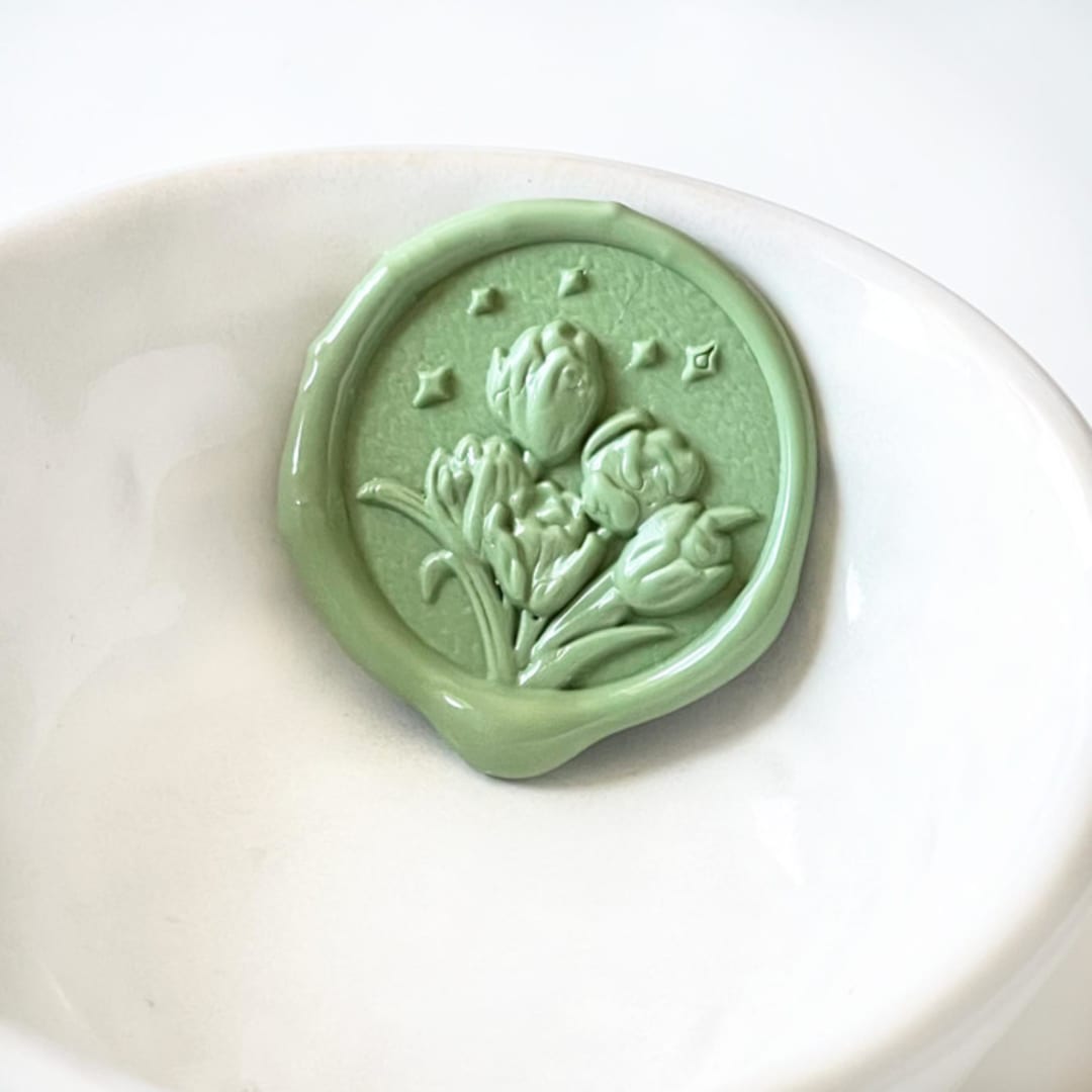 "3D Tulips Wax Seal, Pack of 10, Customizable Color" - Wax Seals in multicolorassorted-colors by Abby Choi