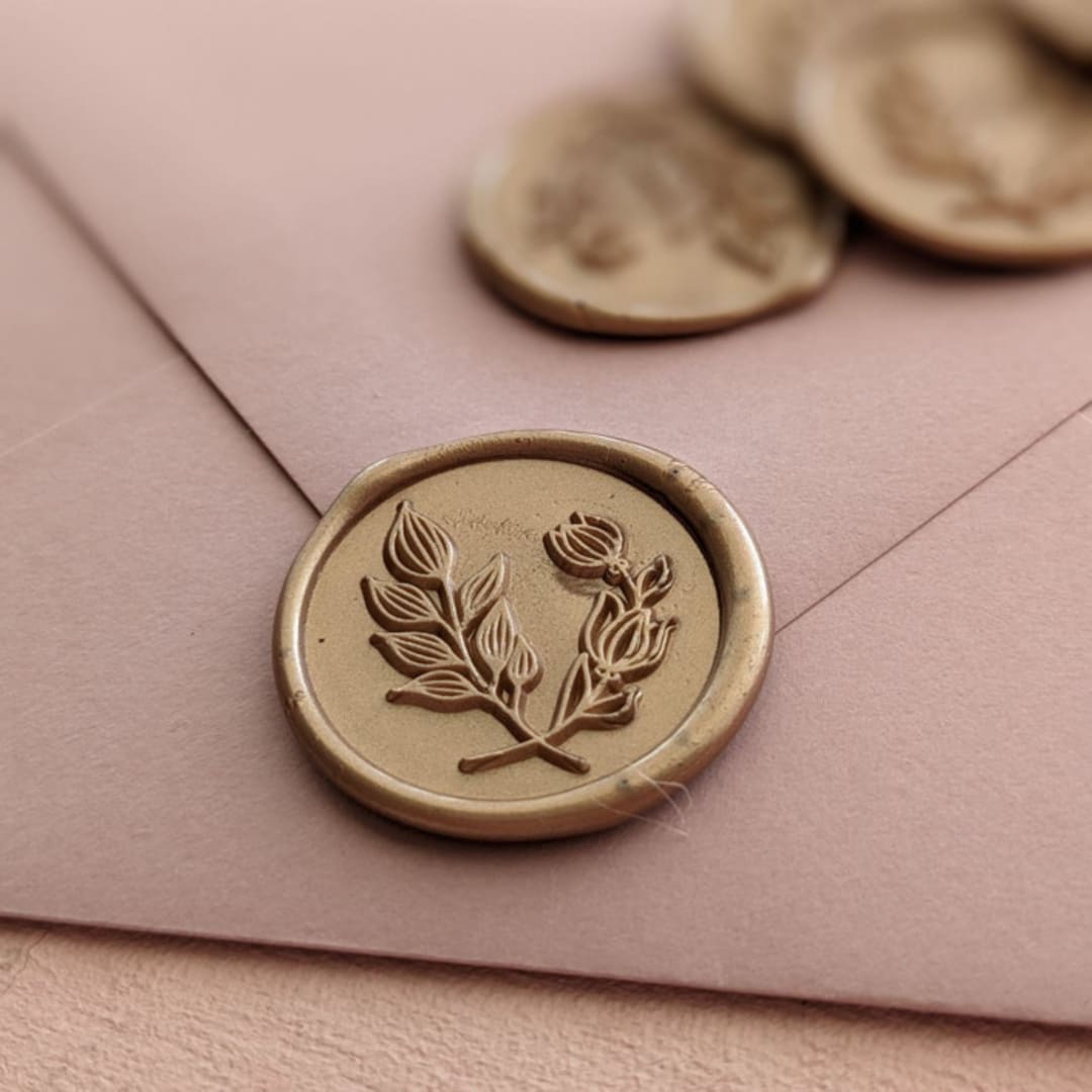 Botanical Greenery Wax Seals (set of 10) -  Customizable color
