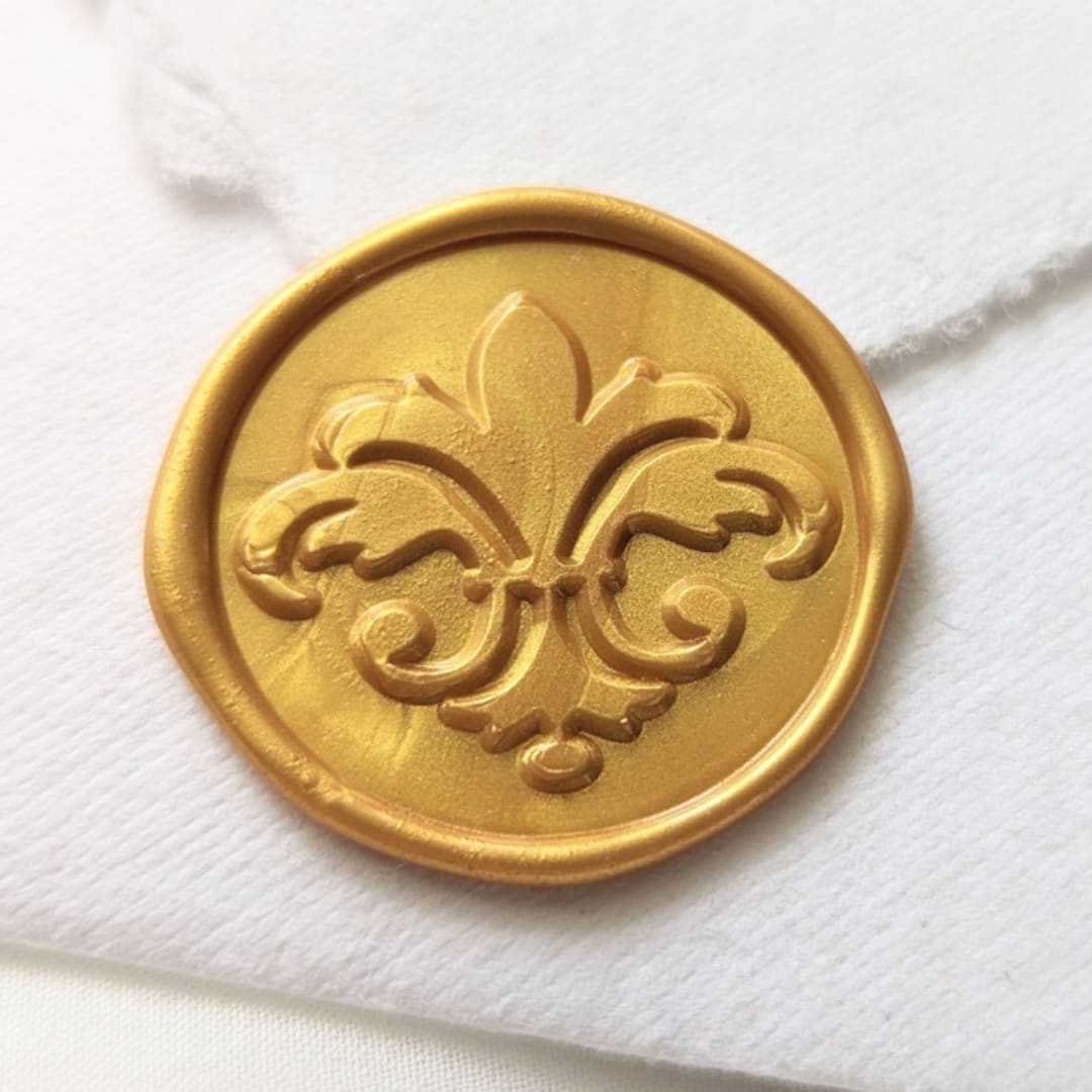 "Fleur-de-lis- Customizable- Set of 25 of Hand-crafted Wax Seals" - Wax Seals in multicolor by Inkspiringletters