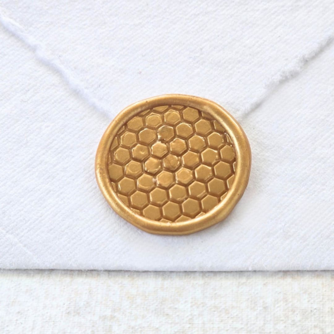 "Honeycomb- Honey Color- Set of 25 Hand-crafted Wax Seals" - Wax Seals in multicolor by Inkspiringletters