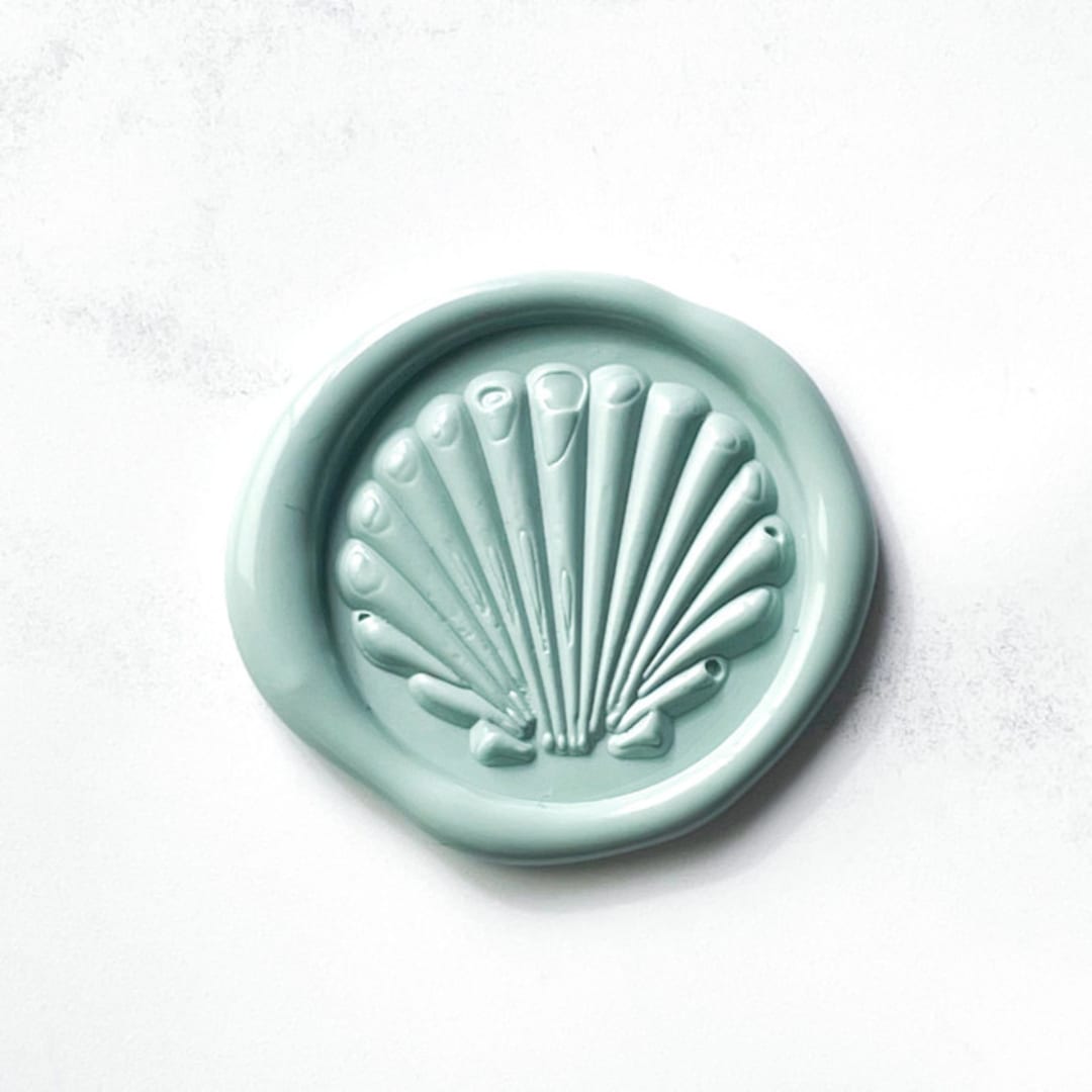 "Seashell in Sage Pack of 10" - Wax Seals in green by Abby Choi