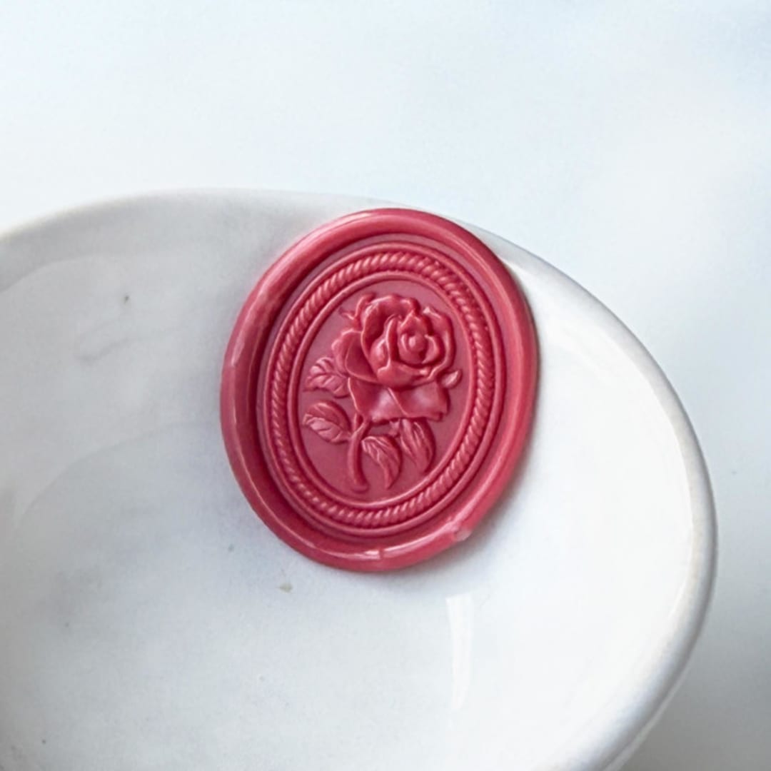 "Framed Rose Wax Seal, Pack of 10, Customizable Color" - Wax Seals in multicolorassorted-colors by Abby Choi