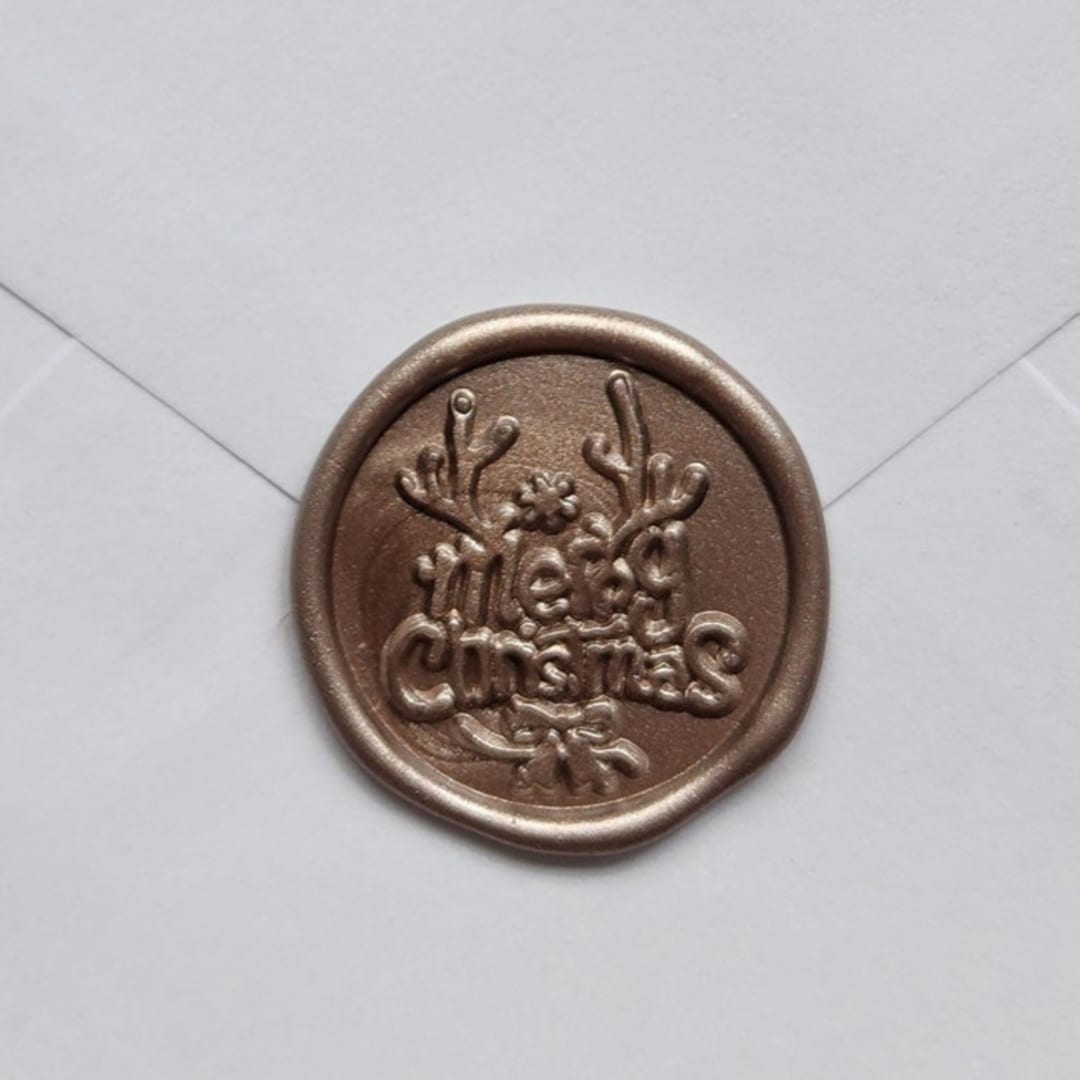 Customizable Color Fun Merry Christmas Wax Seals, Self-Adhesive Seals, Set of 5