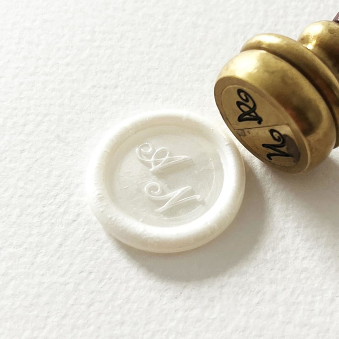 "Personalized Wax Seals, Customizable Color | Set Of 10" - Wax Seals in white by Self Stationery