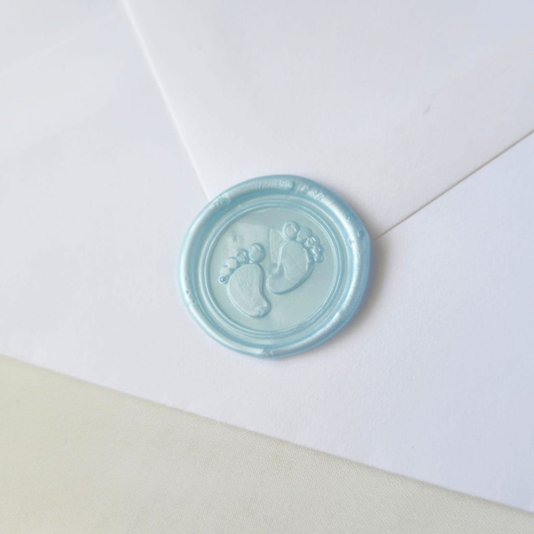 "Baby Feet- Customizable Color- Set of 25 Hand-crafted Wax Seals" - Wax Seals in multicolor by Inkspiringletters