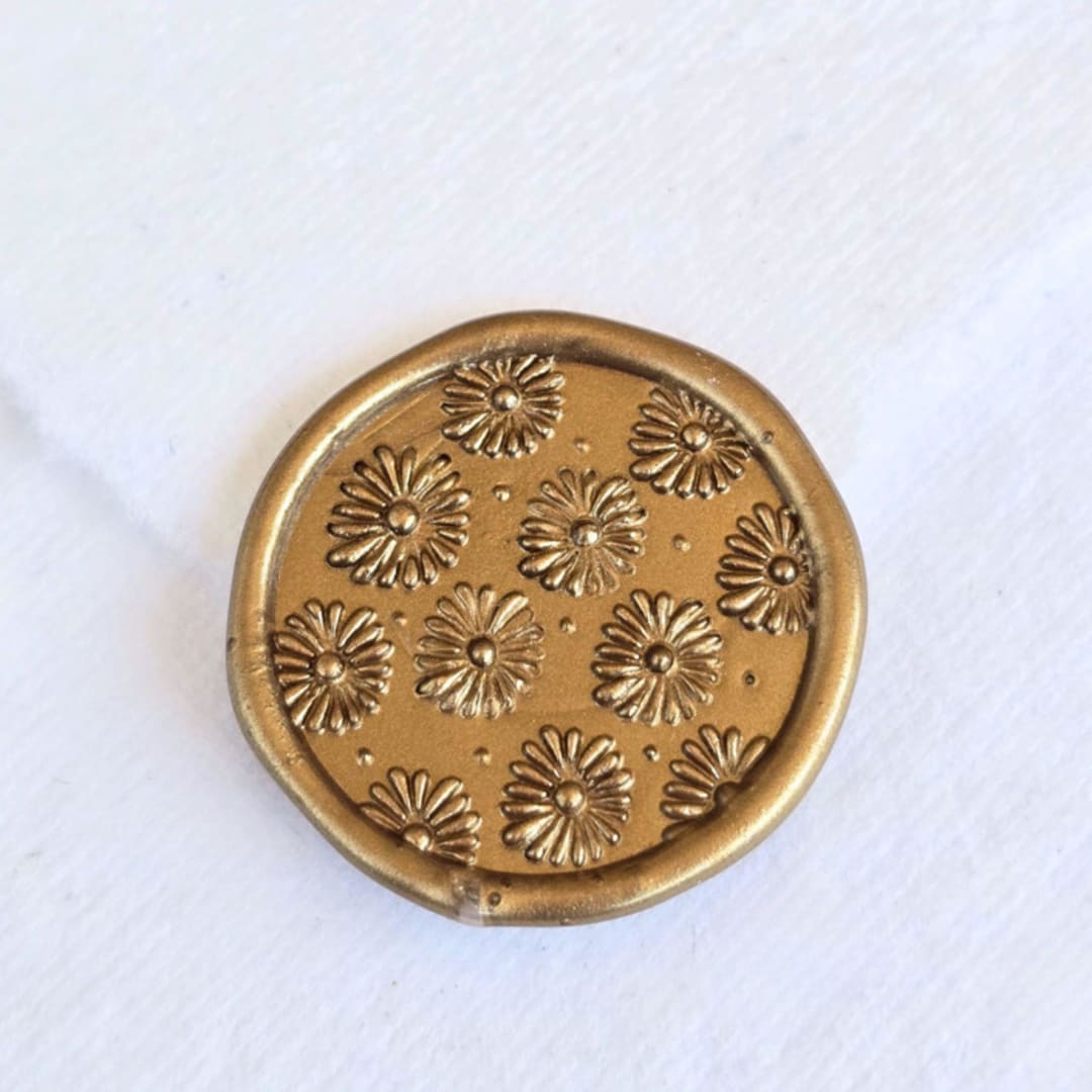 "Mini Daisies- Customizable Color- Set of 25 Hand-crafted Wax Seals" - Wax Seals in multicolor by Inkspiringletters