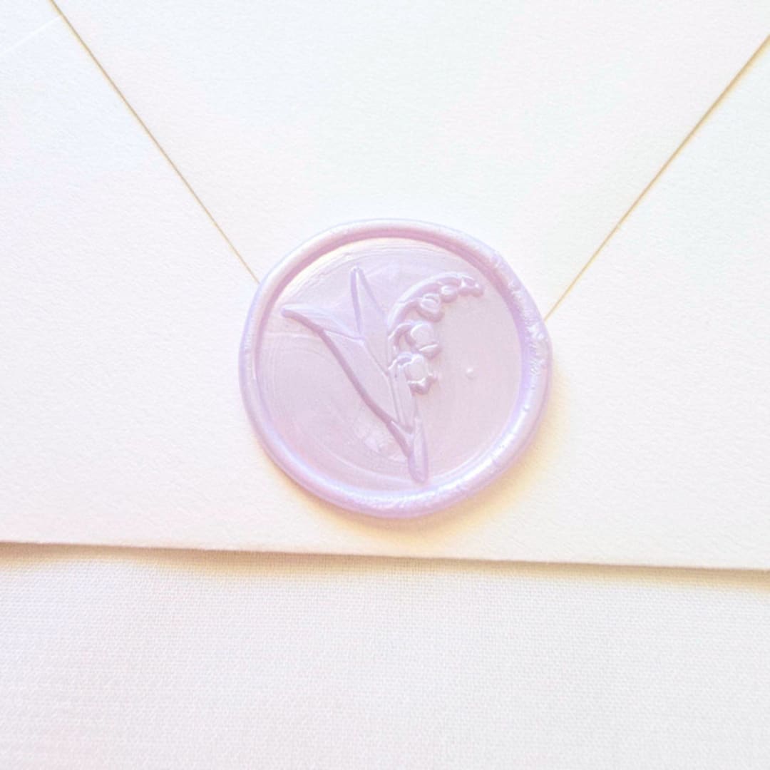 "Lily of the Valley- Customizable Color- Set of 25 Hand-crafted Wax Seals" - Wax Seals in multicolor by Inkspiringletters