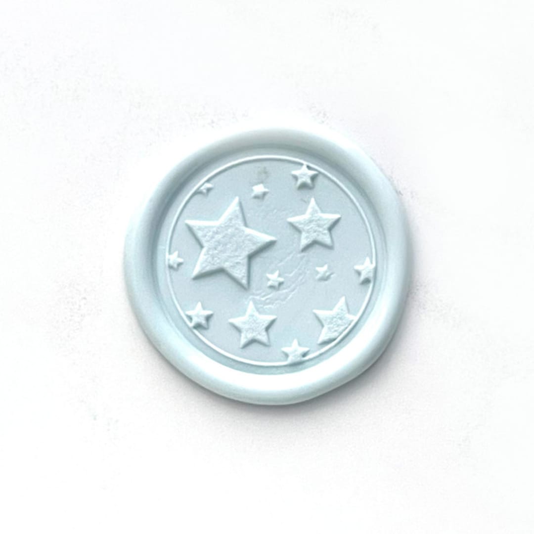 "Stars Wax Seal in Baby Blue Pack of 10" - Wax Seals in blue by Abby Choi