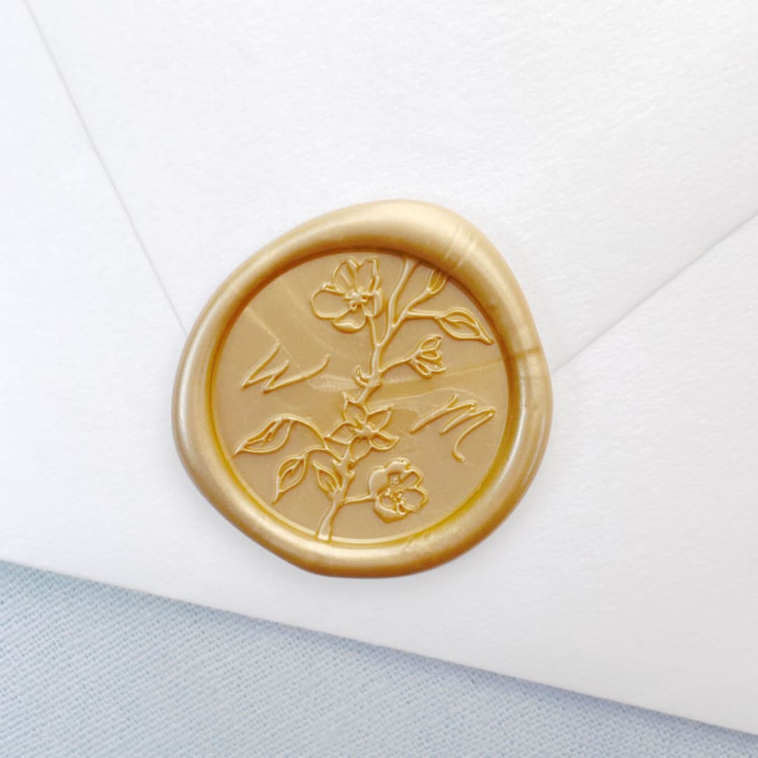 "Secret Garden Wax Seals (50 Pack) Personalized" - Wax Seals in gold by Sterling Stripes