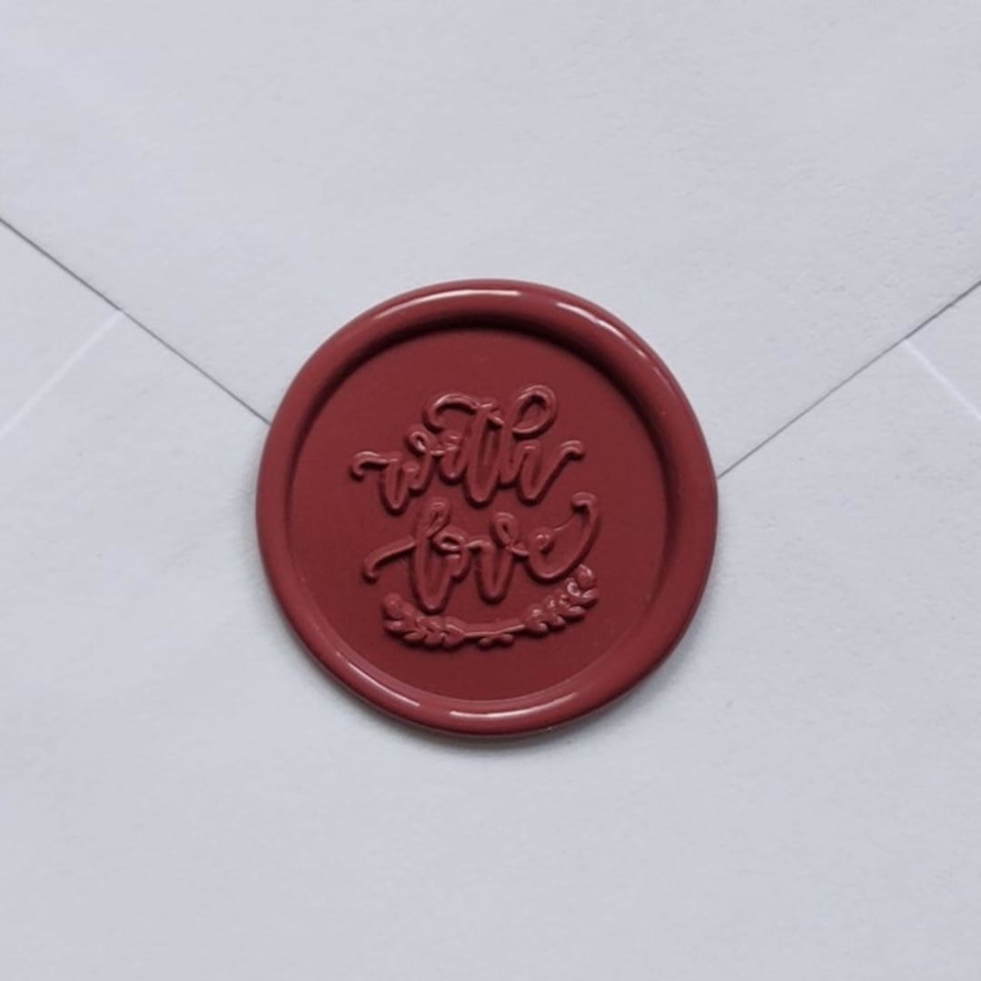 "Customizable Color With Love Cursive Self-adhesive Wax Seals, Set of 5" - Wax Seals in multicolorassorted-colors by MC silverlinings