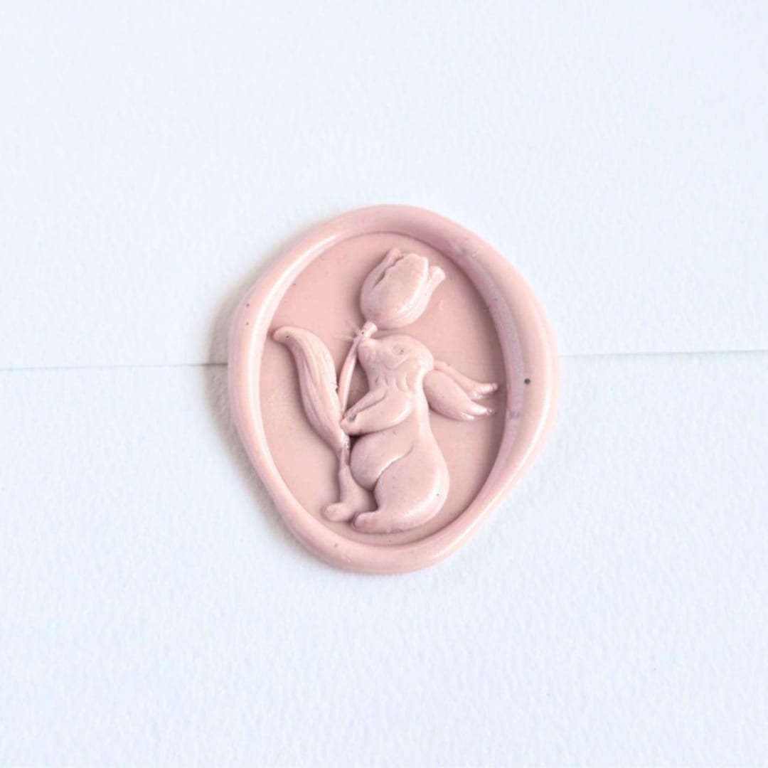"Spring Bunny- Customizable Color- Set of 25 Hand-crafted Wax Seals" - Wax Seals in multicolor by Inkspiringletters