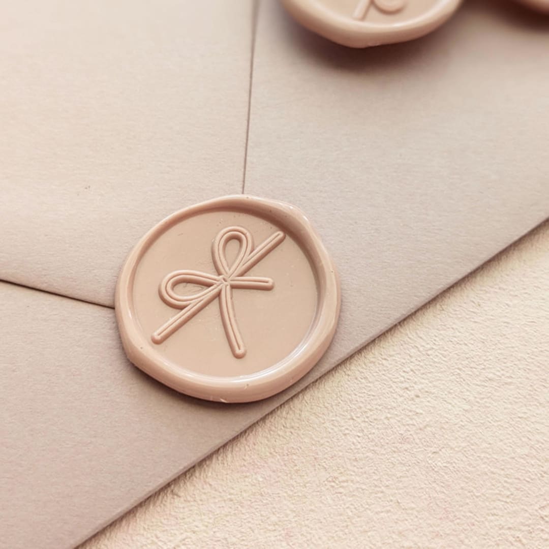 Ribbon Bows Wax Seal Stickers (set of 10) - Customizable color