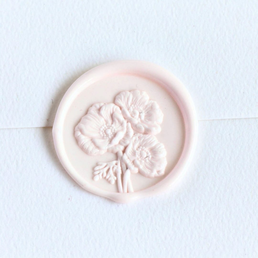"Flanders Poppies- Customizable Color- Set of 25  Hand- crafted Wax Seals" - Wax Seals in multicolor by Inkspiringletters