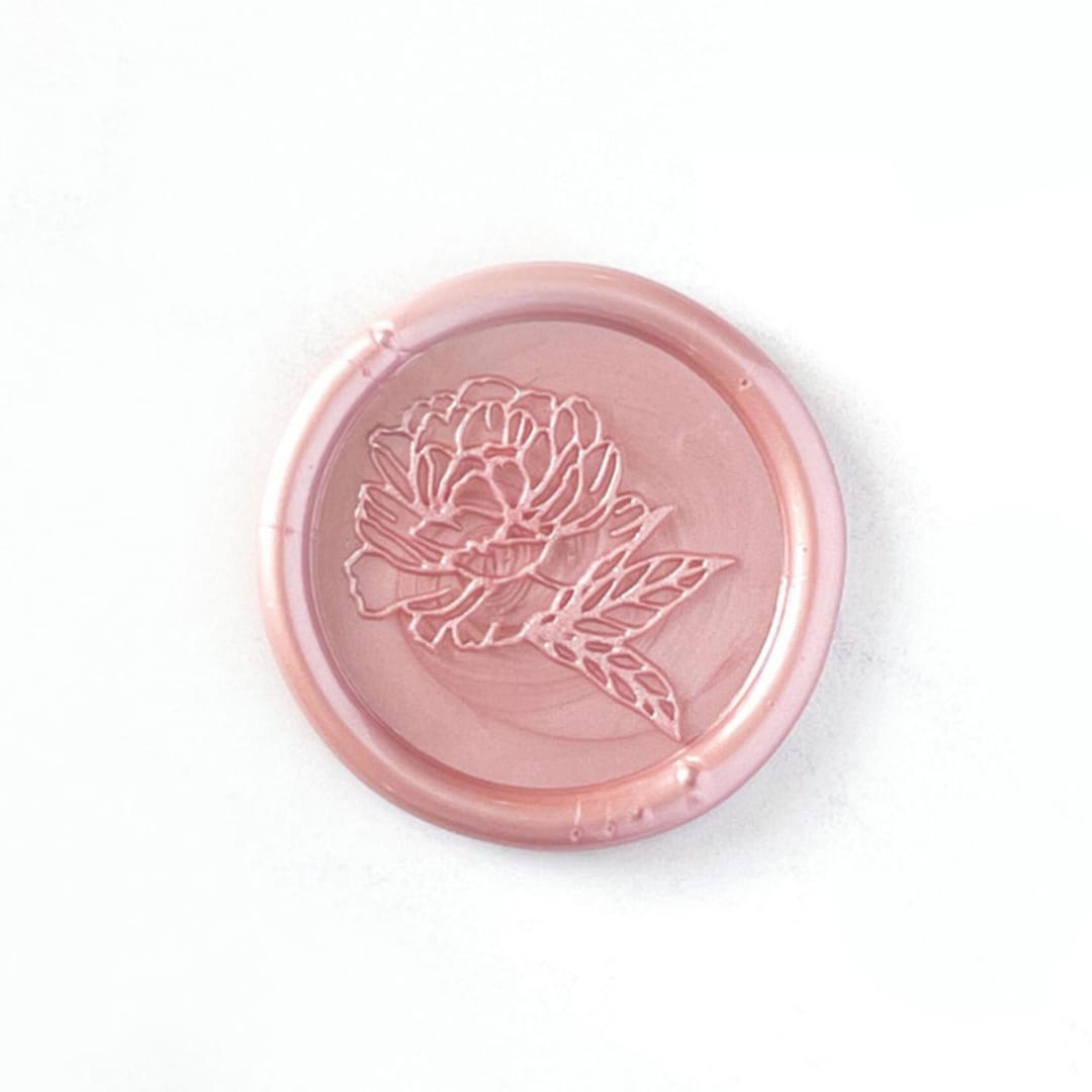 "Peony Wax Seal in Blush Pack of 10" - Wax Seals in pink by Abby Choi